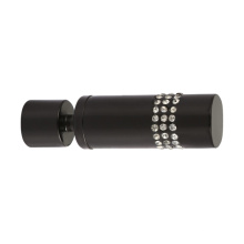 Black Aluminium Curtain Rod Set with Diamonds